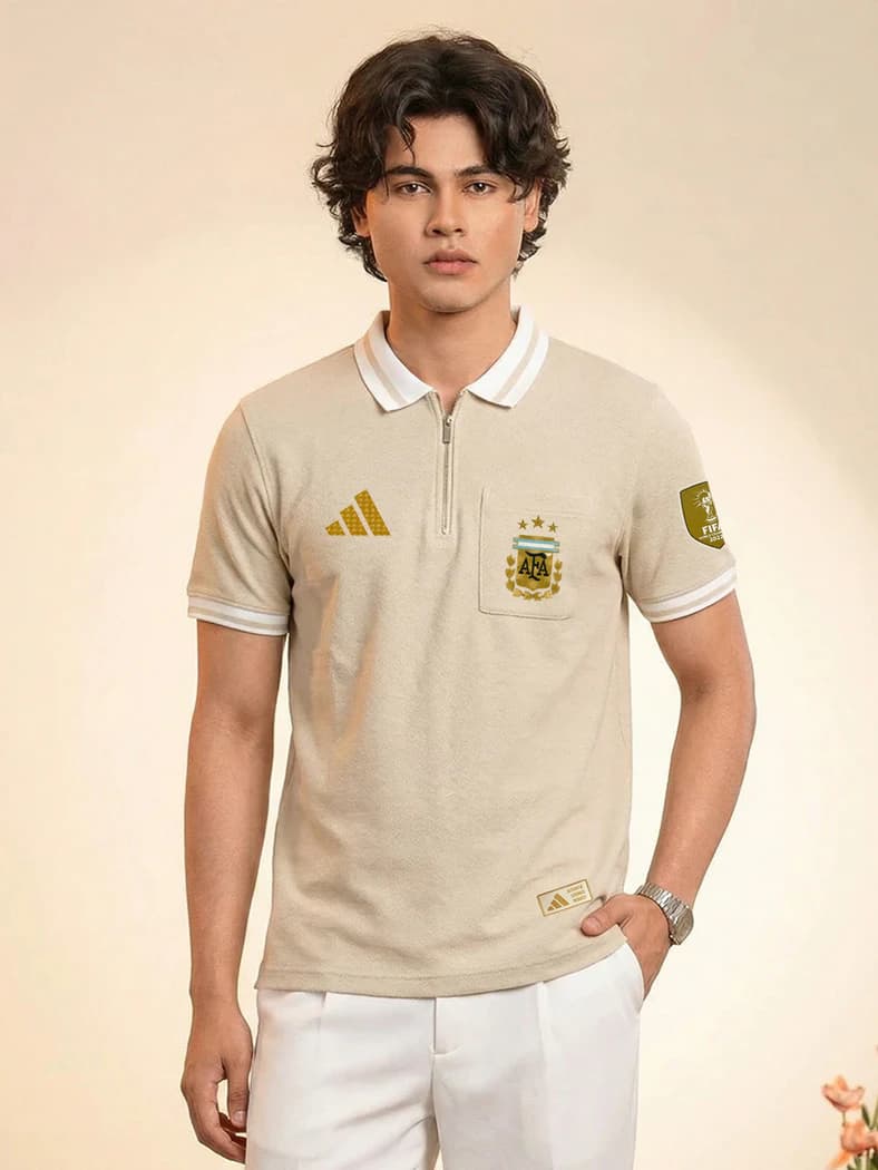 PL150 Argentina Off White Alzeena men's polo