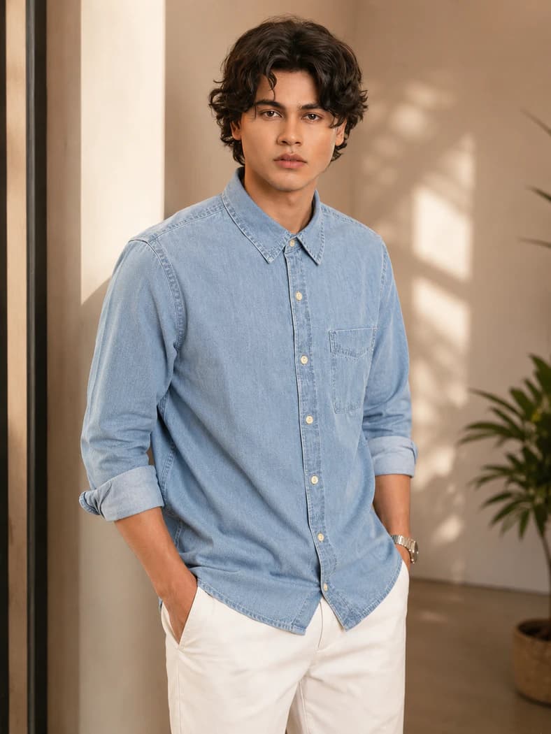 SHT95 Light Blue Full Sleeves Shirt